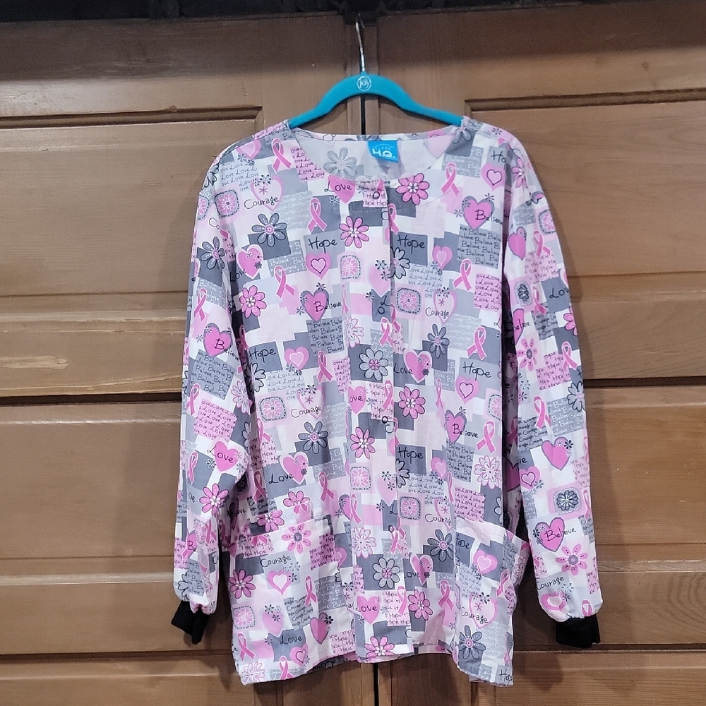 Floral Patchwork Button Down Shirt - Pink and Gray